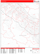 Palo Alto Digital Map Red Line Style